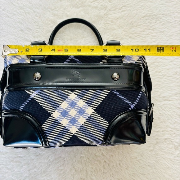 Burberry Blue Label Black Patent Leather/Canvas Women's Handbag - Picture 7 of 16
